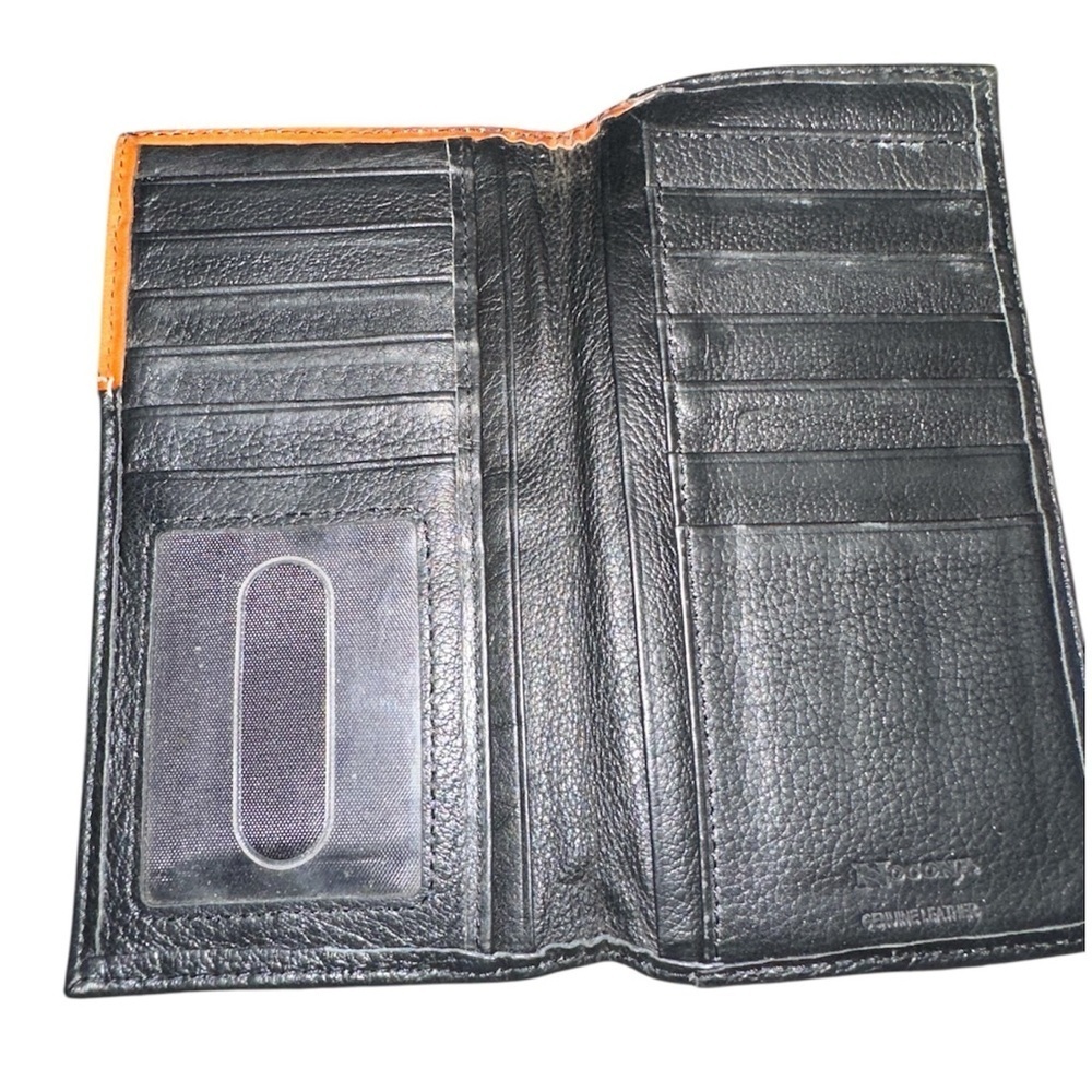 Nocona Western Mens Wallet Rodeo Praying Cowboy Concho Brown/black - Picture 3 of 5